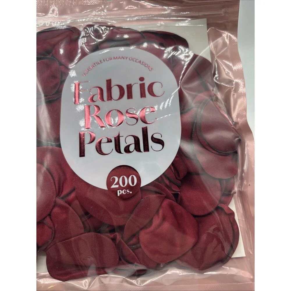 Rose Petals Fabric Burgundy 200Pcs  Wedding Aisle Table Party Decor Love NIP